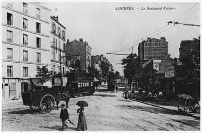 View of Asnieres, Boulevard Voltaire, c.1900 by French Photographer